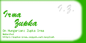 irma zupka business card